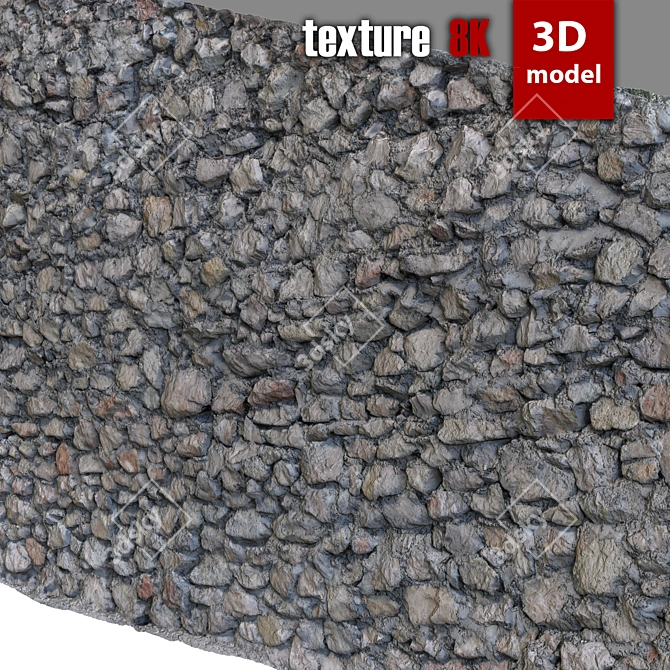 8K Stone Wall Texture - High Detail & Fast Render 3D model image 2