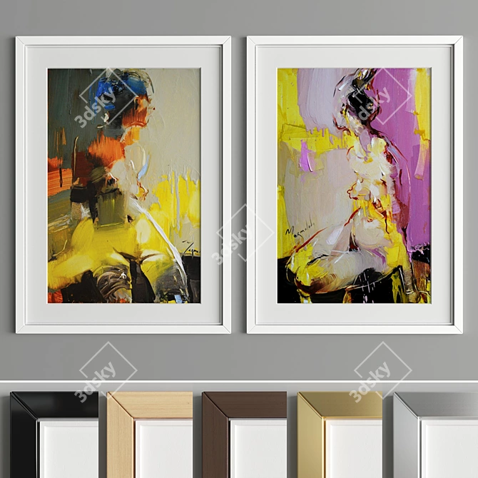 A60 Art Frame: 4 Wood & 2 Metal Frames (50x70 cm) 3D model image 2