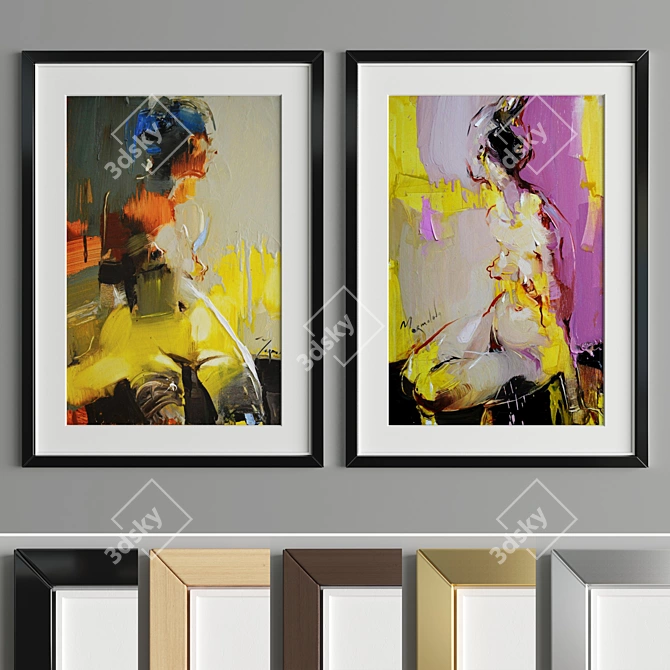 A60 Art Frame: 4 Wood & 2 Metal Frames (50x70 cm) 3D model image 3