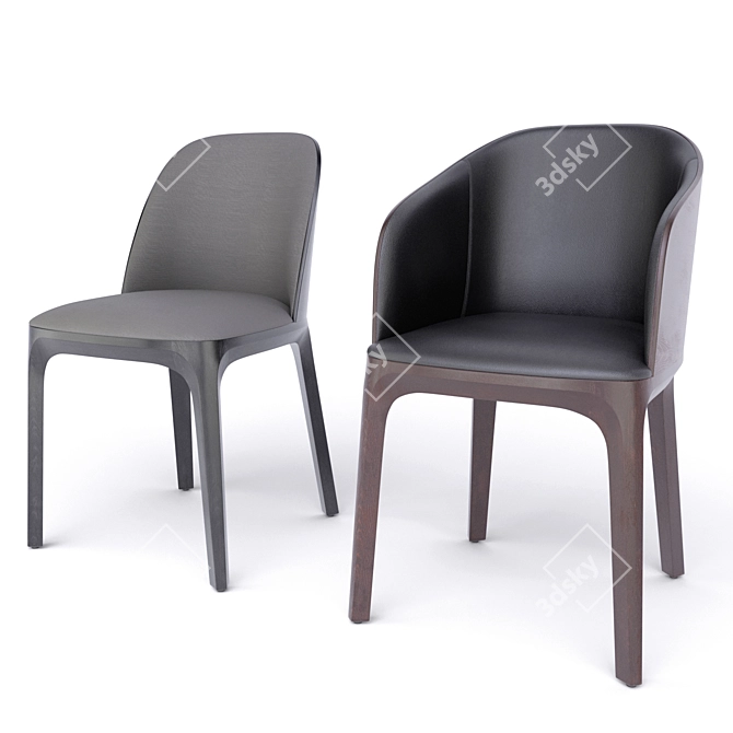 Fameg Arch Armchair & Chair: Timeless Elegance 3D model image 3
