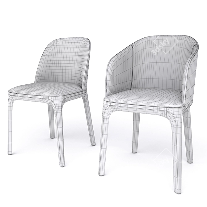 Fameg Arch Armchair & Chair: Timeless Elegance 3D model image 6