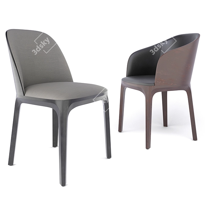 Fameg Arch Armchair & Chair: Timeless Elegance 3D model image 9