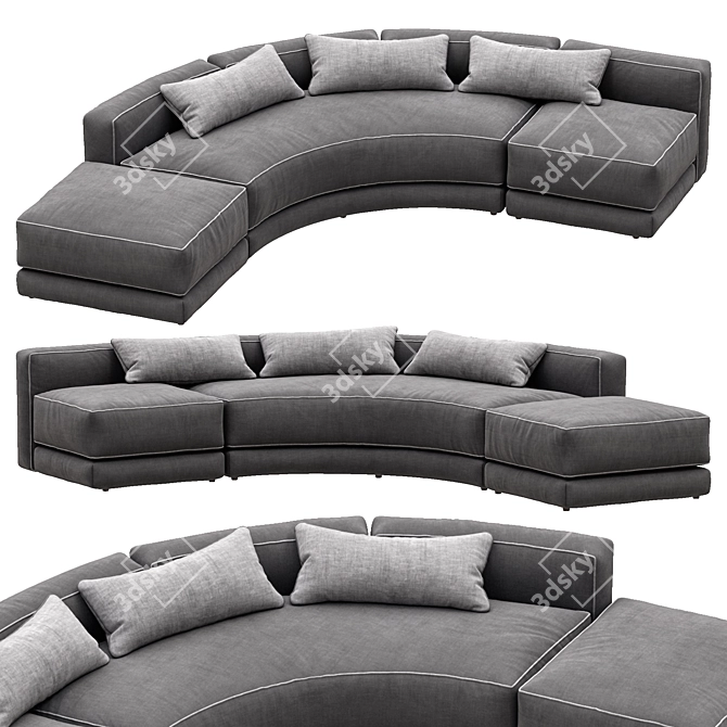 Montauksofa Lewis Curved: Modern Elegance for Your Space 3D model image 2