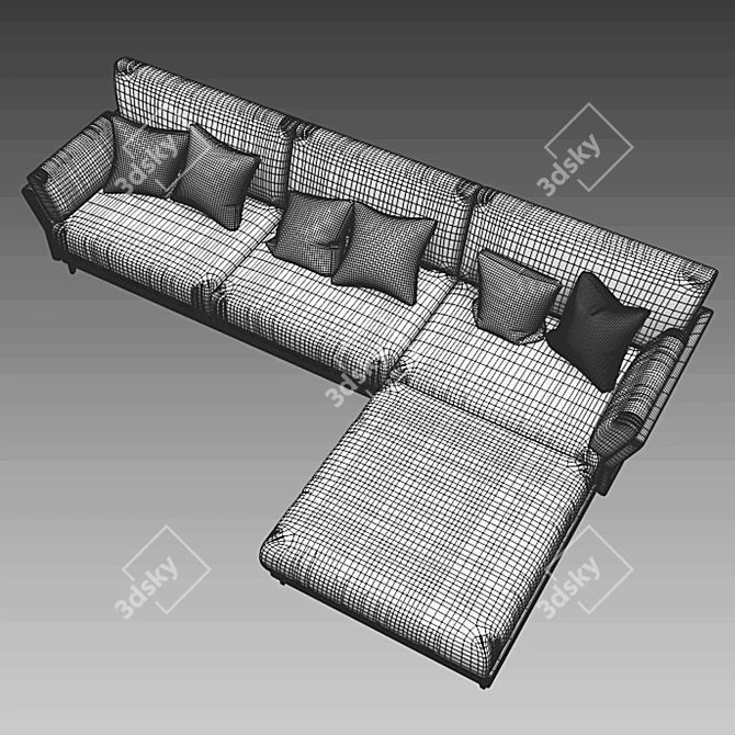 Cozy Family Lounge Sofa 3D model image 2