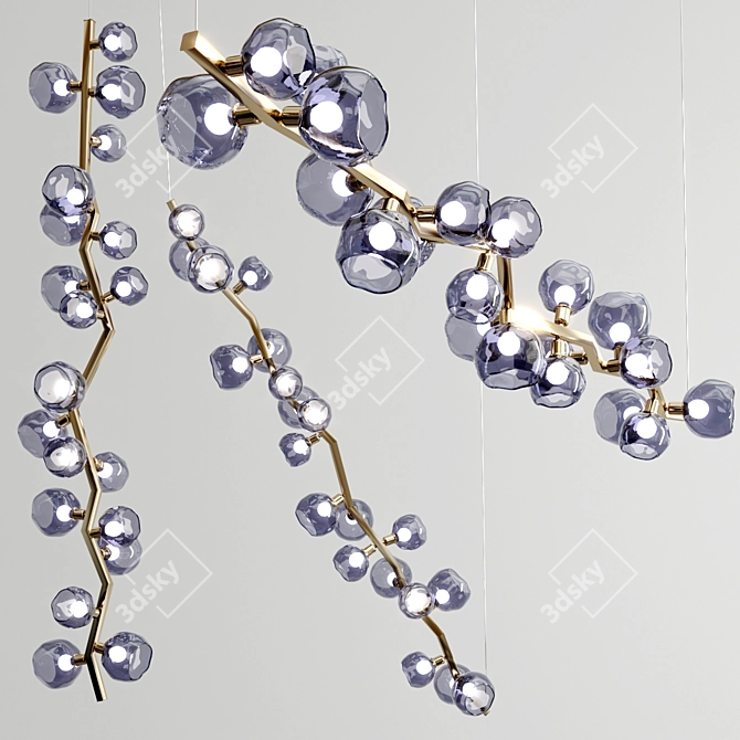 Viper 20-Light Suspension Lamp: Elegant Metal and Glass Design 3D model image 1