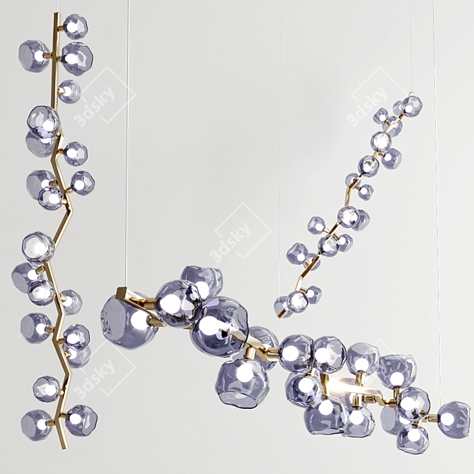 Viper 20-Light Suspension Lamp: Elegant Metal and Glass Design 3D model image 3