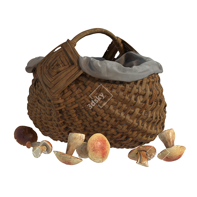 Fungi Harvest Basket 3D model image 2