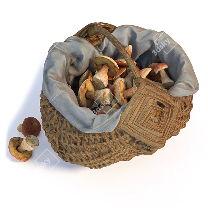 Fungi Harvest Basket 3D model image 4