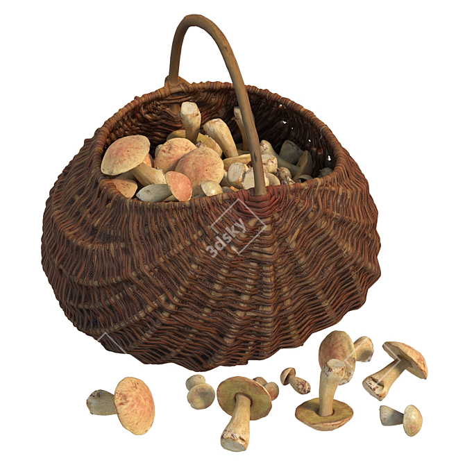 Mushroom Haven Basket 3D model image 1