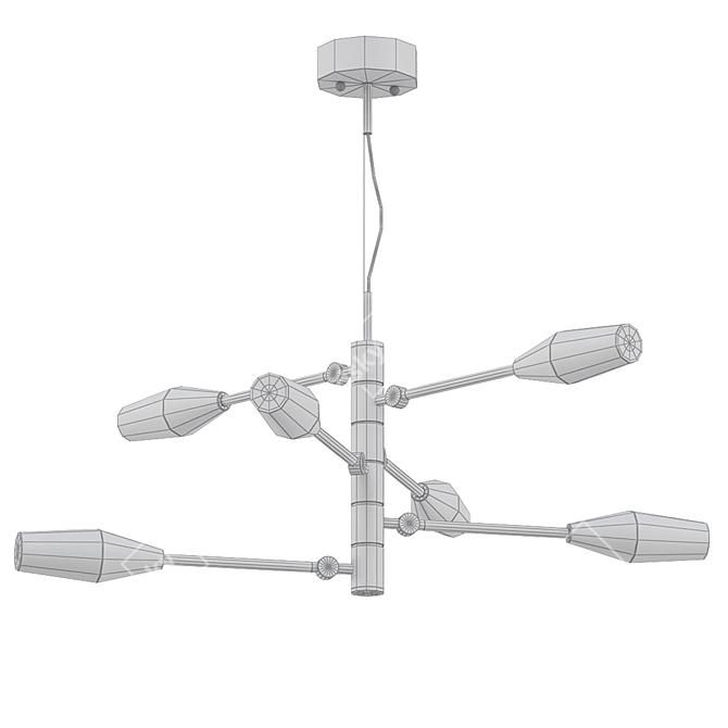 Elegant Paulette Chandelier 3D model image 2