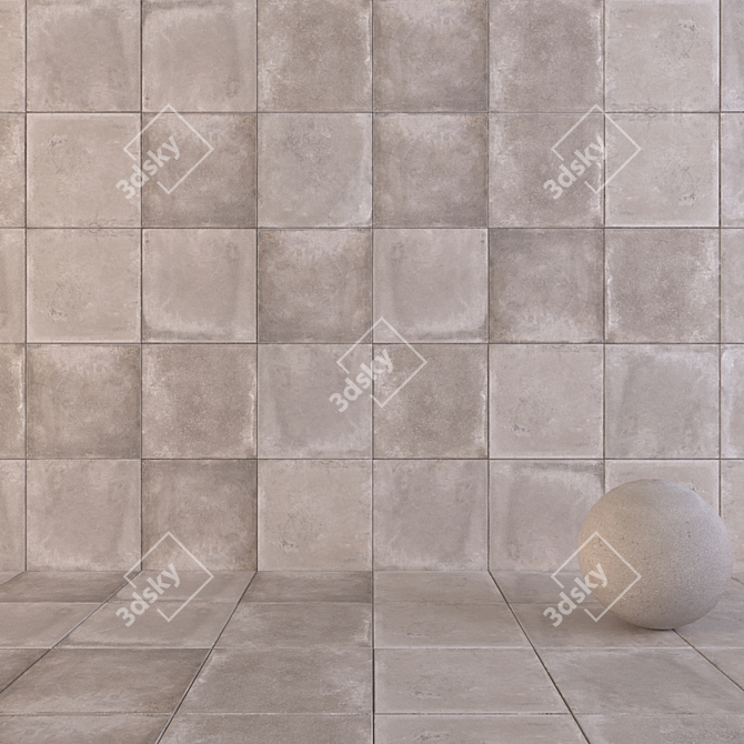 Flaviker Backstage Ash Wall Tiles 60x60 - Multi-Texture 3D model image 1