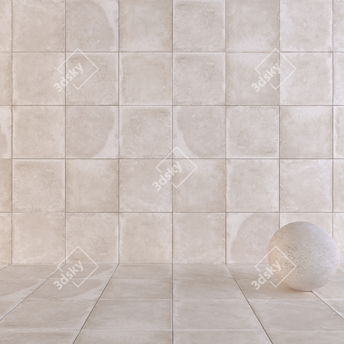 Flaviker Backstage Bisque: Multi-Texture Wall Tiles 3D model image 1