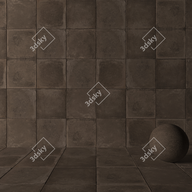 FLAVIKER BACHSTAGE GRAPHITE 60x60: Versatile Multi-Texture Wall Tiles 3D model image 3