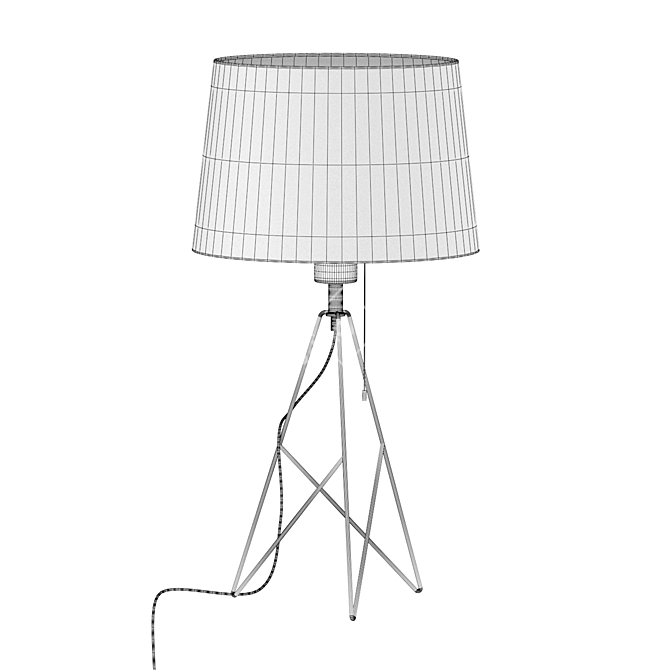 Sleek Copper Tripod Table Lamp 3D model image 2