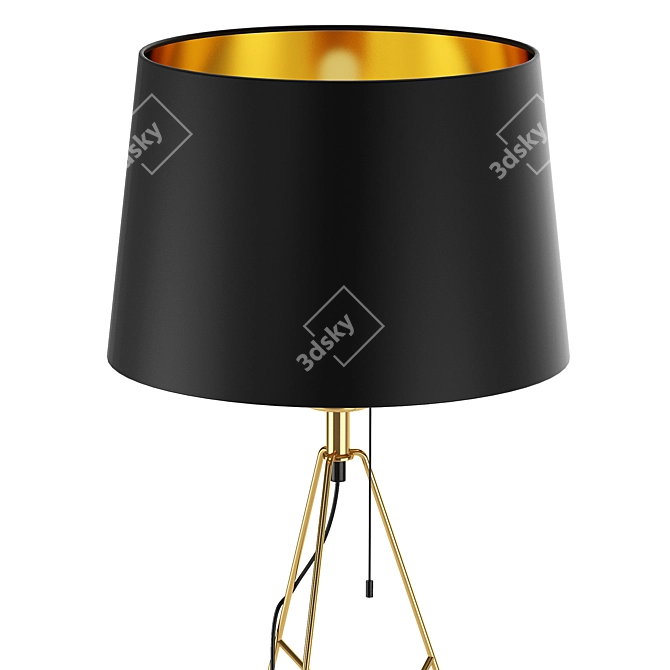 Sleek Copper Tripod Table Lamp 3D model image 3