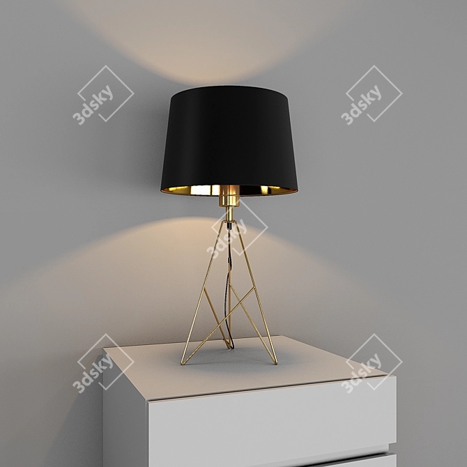 Sleek Copper Tripod Table Lamp 3D model image 4