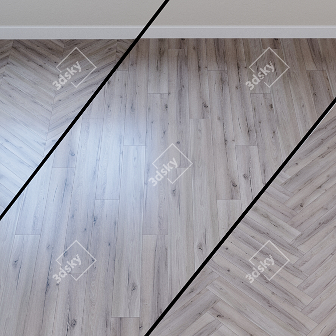 Rustic Gray Laminate Flooring 3D model image 1