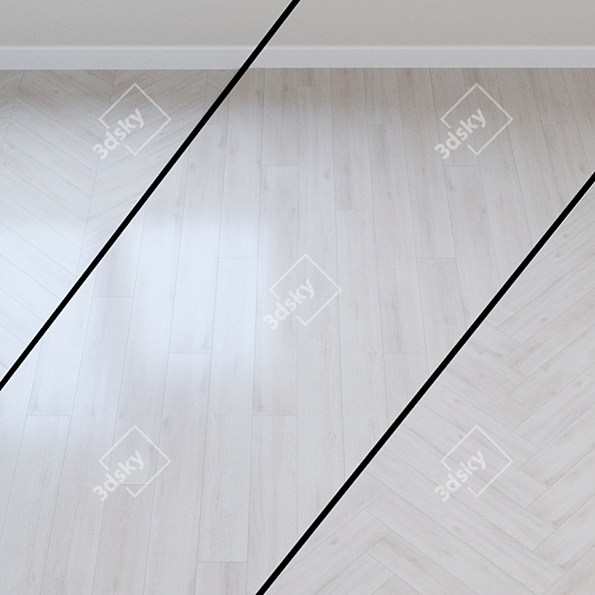 White Oak Laminate Flooring 3D model image 1