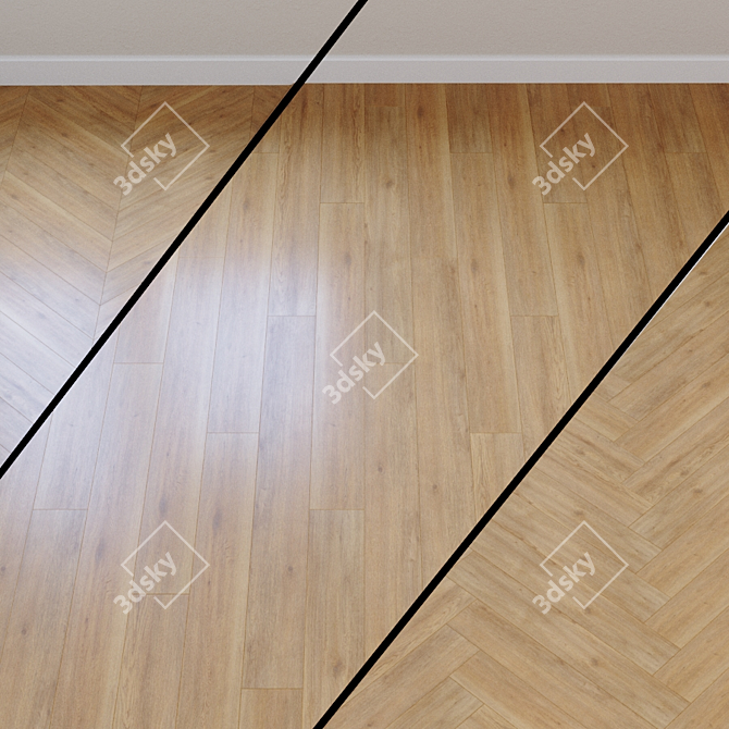 Oak Brown Laminate Flooring 3D model image 1