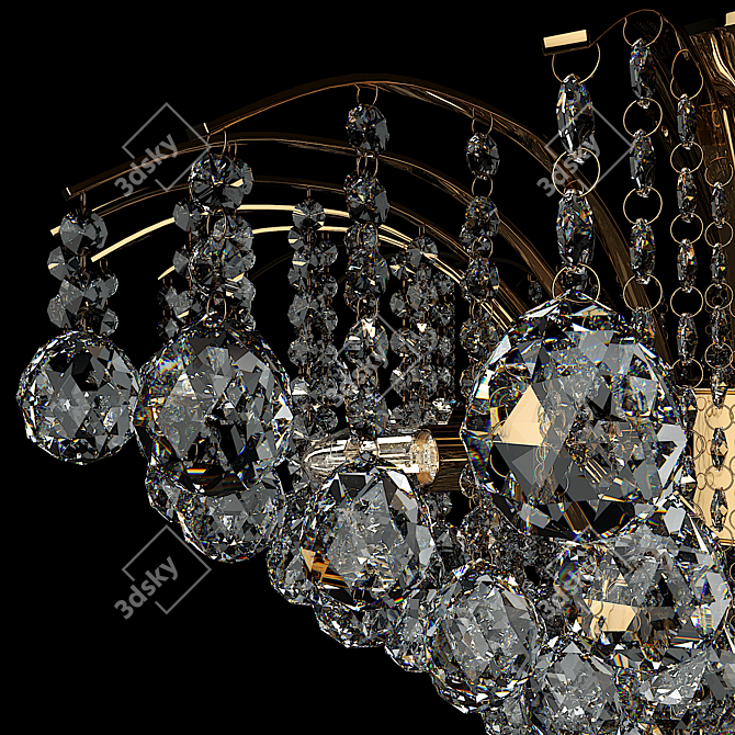 Elegant Crystal Chandelier 3D model image 5