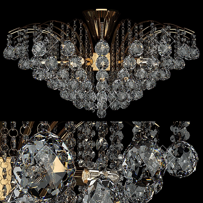 Elegant Crystal Chandelier 3D model image 7