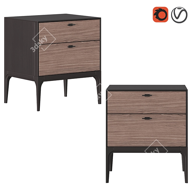 Verona Bedside Table: Elegant and Functional 3D model image 4