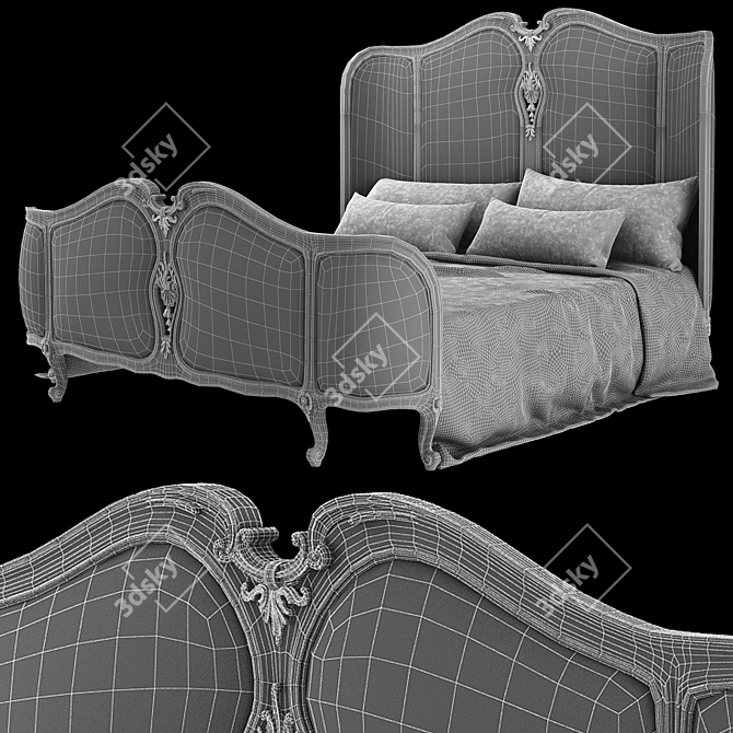 Elegant Euphoria: Eloquence Bed 3D model image 2