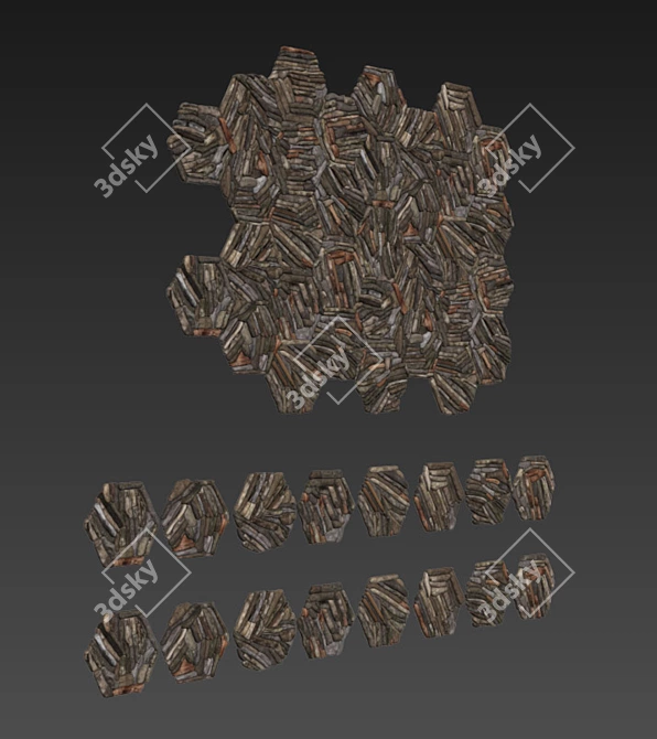 HexBranch Splintered Panel 3D model image 4