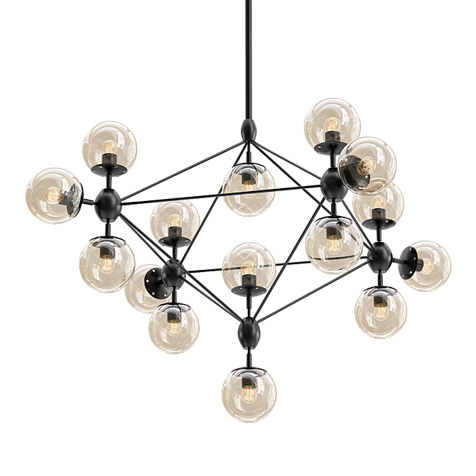 Modern Molecular Chandelier 3D model image 1