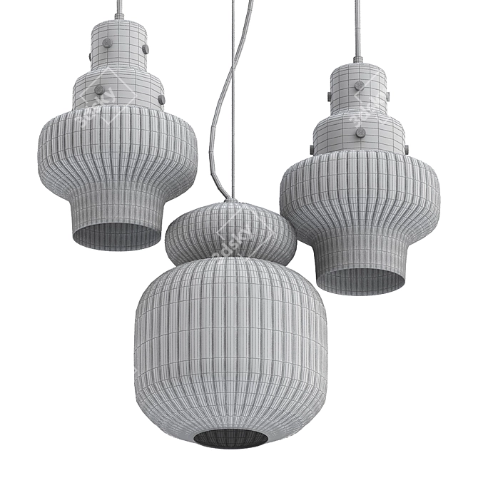 Elegant Glass Pendant Lights 3D model image 2