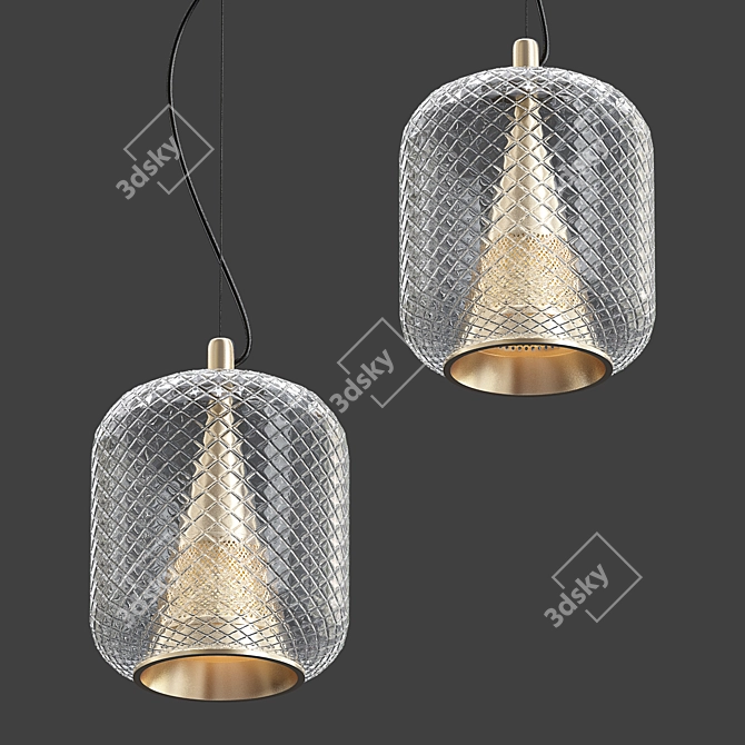 Elegant Glass Pendant Light - Licata 3D model image 1