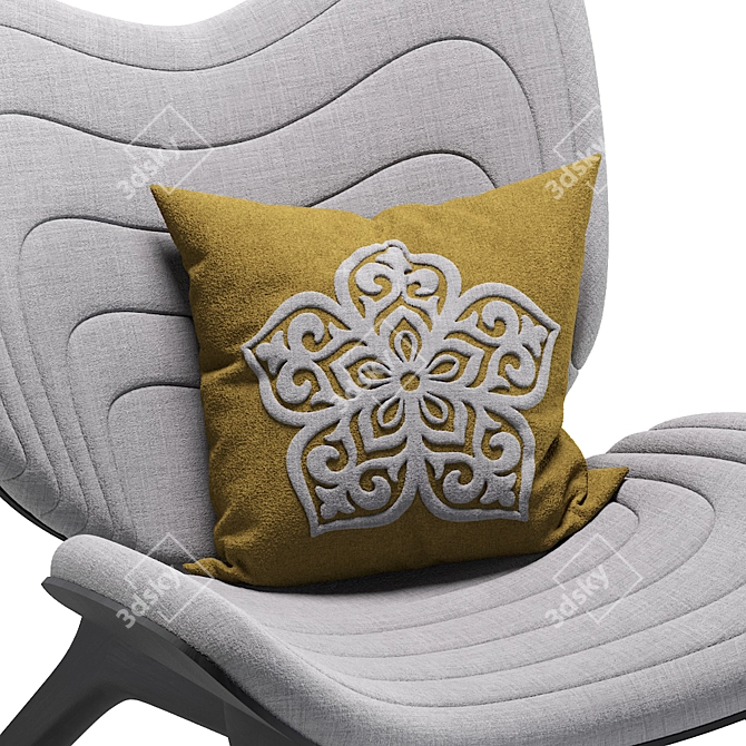 Modern Armchair: A Conversation Piece 3D model image 4