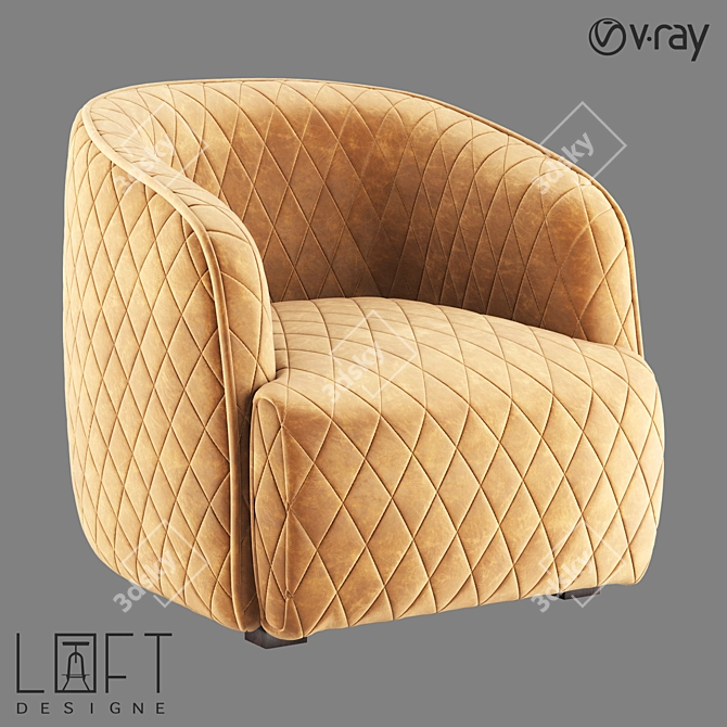 LoftDesigne 4046 Leather Armchair - Elegant and Comfortable 3D model image 1