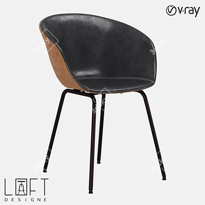  Metal and Eco-Leather Chair - LoftDesign 30123 3D model image 1