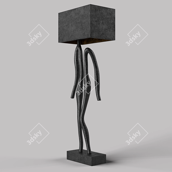 Radiant Beauty: Girl Lamp 3D model image 3