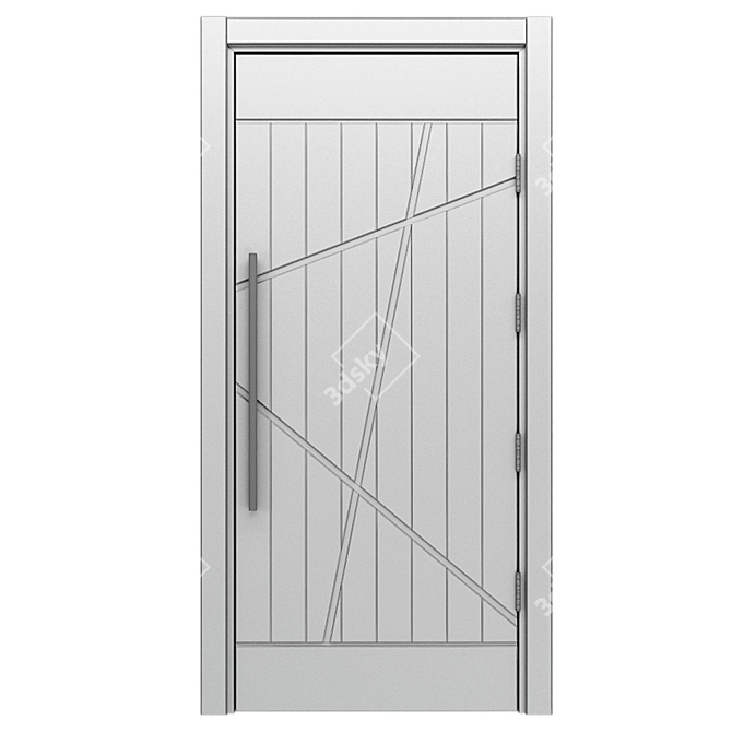 Abstract Steel-Wood Door 3D model image 3