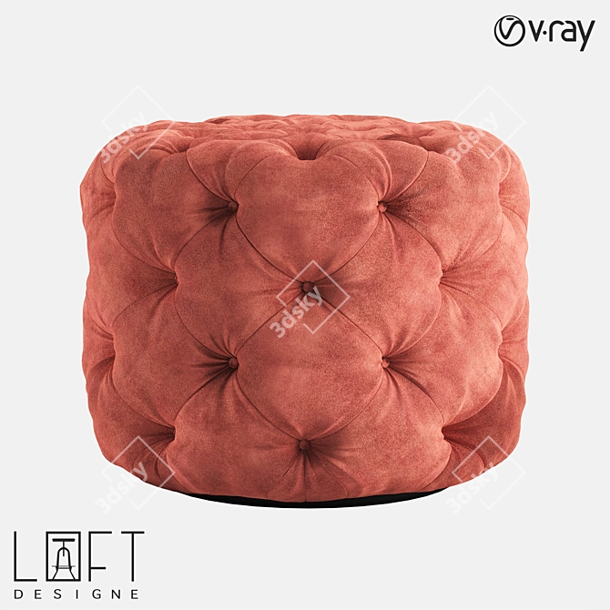 Modern Fabric Plastic Stool | 30948 Model 3D model image 1