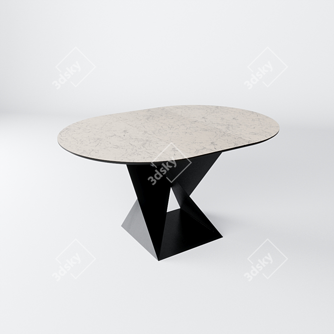 Stella Dining Table: Modernist Elegance 3D model image 4