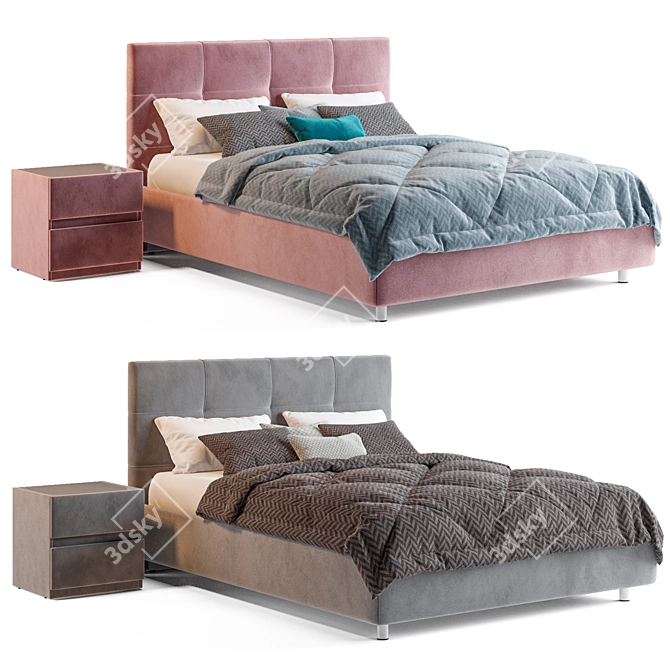 Luxurious and Versatile Askona Elisa Bed Set 3D model image 2