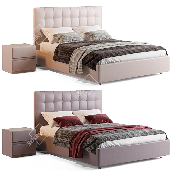 Askona Fernando Leather Bed 3D model image 2