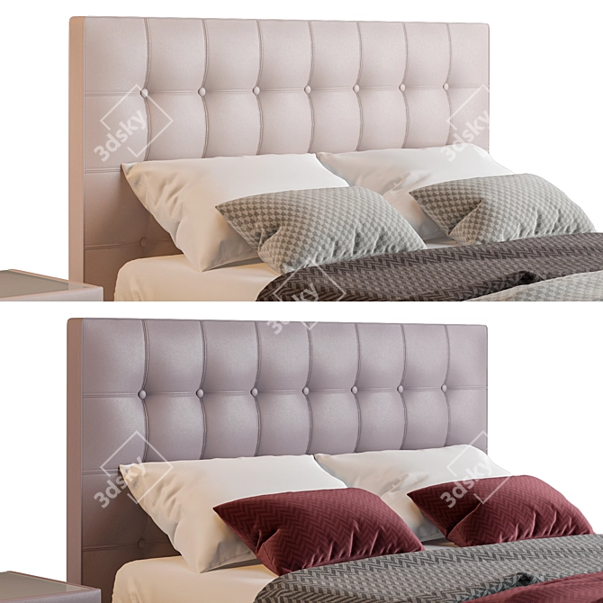 Askona Fernando Leather Bed 3D model image 8