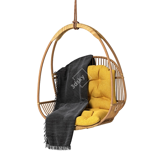 Vintage Hanging Chair - Hemingway Style 3D model image 1