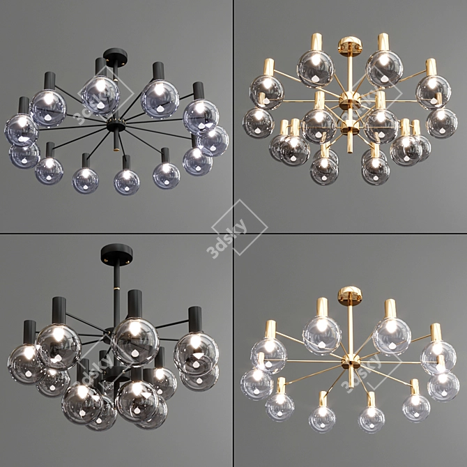 Modern LED Chandelier: Elegant Illumination 3D model image 1