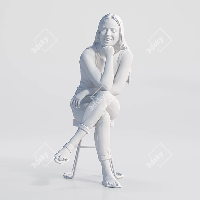 3D Model Zoe: High-Quality Textured Character 3D model image 3