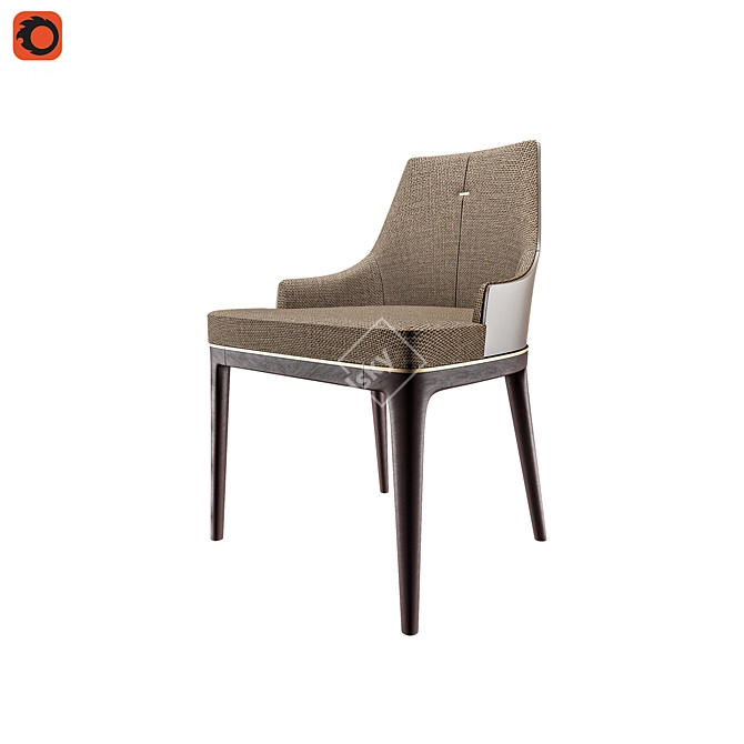 Elegance Oak Dining Chair 3D model image 3