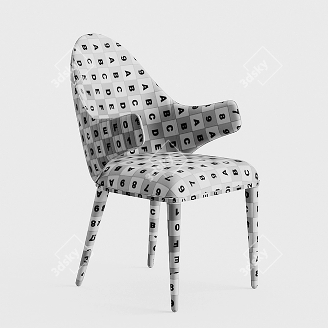 Diva Cb Chair: A Stylish Seating Solution 3D model image 4