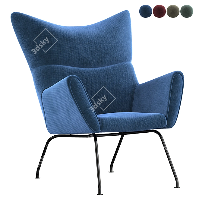Ch445 Wing Lounge Chair: Modern, Stylish & Comfortable 3D model image 1