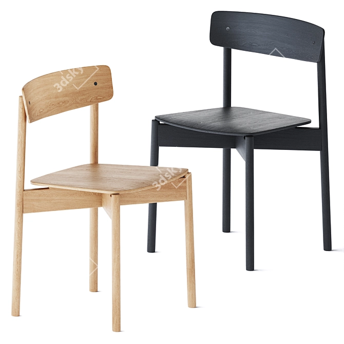 Streamline Oak Chair by TAKT 3D model image 2