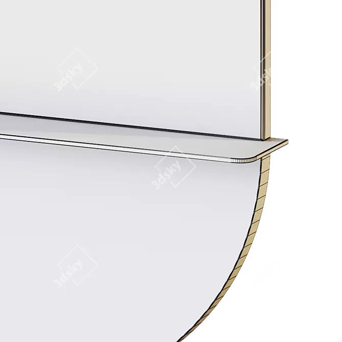 Brass Accent Oval Wall Mirror 3D model image 3