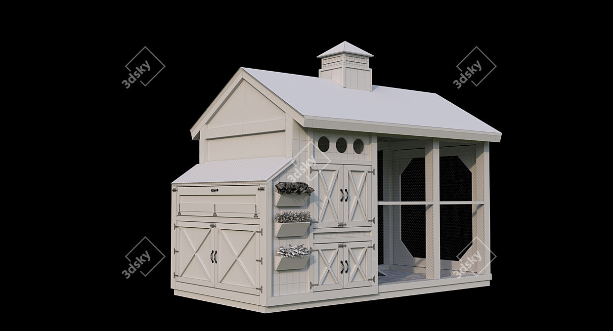 Bird Aviary: Spacious Shelter for Your Feathered Friends 3D model image 6